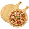 Zbozzba Piatti Pizza,Tagliere Per Pizza Rotondo Da 30 cm Con Manico,2 pezzi