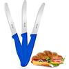 fixwell Coltello da colazione, blu, coltello affilato con lama ondulata per panini e così via. Molto resistente, antiruggine, lavabile in lavastoviglie e adatto per alimenti, 100% Made in Germany dal