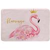 Lungtao Tappeto da bagno rosa fenicottero con fiori acquerello disegnato a mano tappetino da bagno morbido peluche Shaggy tappetino da doccia per bagno soffice confortevole tappeto assorbente antiscivolo