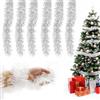 UGBO Festone natalizio, 6 pezzi, decorazione per albero di Natale, 12 m, lucido, per matrimoni, vacanze, feste, colore argento