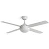 LEDKIA LIGHTING Ventilatore da Soffitto Navy Evo Bianco con Luce LED, Motore DC 30W Silenzioso, Pale in Legno Bianche, 6 Velocità, 132 cm, 48 dB, Telecomando
