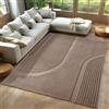 Carpetsale24, Tappeto Scandinavo Boho Beige Monocromatico 240x340 cm, Tappeto Decorativo, Morbido e Facile da Pulire, Effetto 3D, Tappeto per Soggiorno e Camera da Letto, Tappeto Lavabile Grande