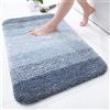 Homaxy Tappeto da Bagno Morbido 51 x 76 cm, Tappetino da Bagno Lavabile Antiscivolo Tappeto da Bagno Soffice a Pelo Alto Tappetino da Bagno Assorbente in Microfibra Tappetino da Doccia (Blu)