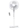 briebe Ventilatore a Piantana Silenzioso, Telecomando, Timer fino a 7,5 Ore, Oscillazione 80º, 3 Modalità Operative, 3 Velocità, Altezza Regolabile 100-125cm, Ø 40cm, Bianco