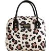 HTTDSLF Borsa Termica Porta Pranzo Donna, Borsa Pranzo Termica Isolata per Donne, Borsa Frigo Tracolla per Donna, Lunch Bag Impermeabile per Ufficio Scuola Viaggio Picnic, Leopard
