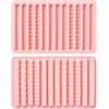 Stiesy 2 stampi in silicone a 12 cavità per barrette di cioccolato, riutilizzabili, a strisce lunghe, a forma di corda perla, per decorazioni di torte e fondente, stampi creativi per dolci fai da te,