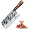 TJ POP Mannaia Coltello da Chef Cinese, Coltello da Cucina Professionale 21cm, Coltello per Carne Affilato con Design Full Tang, Lama in Acciaio 50Cr15 Spessore 2.5mm, TJ SEGA Serie TC19075