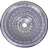 ARTIGIANATO VULCANO Lavabo Marocchino in Ceramica, Dipinto a Mano, Blu e Bianco, 50 cm, Stile Fes