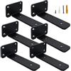 MAKTSAM Confezione da 8 staffe per mensole galleggianti da 15,2 cm, in metallo nero, spessore 5 mm, a forma di L, per mensole galleggianti