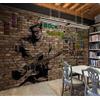 XLMING Personalità Retrò Muro Di Mattoni Musica Arte 3D Carta da Parati Tessuto in Seta Ufficio Sala Pranzo Divano Camera Soggiorno TV Sfondo Muro-200cm×140cm