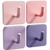 DEKAZIA Grucce appendiabiti per bambini, set da 4 pezzi, rosa viola pastello | appendiabiti da parete per cameretta dei bambini
