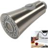 Oiieco Soffione di ricambio per rubinetto da cucina, testa spray di ricambio per rubinetto della cucina, 2 tipi di getto, attacco da 1/2, anti splash, risparmio d'acqua, cromato
