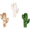 KALLORY Ganci Adesivi Cactus 3 Pezzi Ganci Autoadesivi senza Foratura per Organizzare Cappotti Chiavi e Asciugamani in Casa e Cucina Colore Casuale