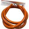 Sanfor Kit Tubo Gomma per Gas butano e propano, Omologato con 2 Morsetti con linguetta Tubo Tubo Gas butano da 150 cm, Arancione