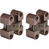 inferramenta Set 2 Cerniere a Scomparsa in Ottone per Mobili e Antine | Dimensioni 33x10,8 mm, Interasse 25 mm, Profondità 14,5 mm | Finitura Bronzato Marrone