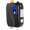 TiryyDrela Scaldacqua elettrico istantaneo, mini scaldabagno elettrico, display LCD, protezione antiperdita, IPX4, controllo temperatura veloce 25-50°C, per cucina, bagno, 12 x 20 cm, nero