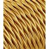 LaMorell LightDesign Cavo Elettrico Treccia/Trecciato Rivestito in Tessuto. Colore Oro. Sezione 2x0.75 (15 Metri)