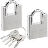 H&S Lucchetti Alta Sicurezza - Lucchetto Armadietto Palestra - Set 2x Lucchetti con 10 Chiavi - 60 x 40 mm - Lucchetto Antiscasso Palestra Ufficio - Serratura Cancello Esterno
