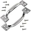 Aerzetix Set di 4 maniglie per mobili 124 mm in metallo con 16 viti/interasse 107 mm/colore argento