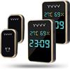 YVVV Campanello Senza Fili, YVVV Campanelli Wireless Esterno Impermeabile e Autoalimentato senza Batteria, Visualizza Temperatura, Umidità e Ora, Campanello Wireless con 2 Trasmettitore e 2 Ricevitore