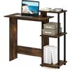 Furinno EFFICIENT Scrivania Da Gaming, Con 3 Ripiani Laterali Aperti, Laptop Notebook, Scrivania Da Ufficio Per Home Office, Studio, Dormitorio, Amber Pine