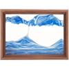 AzureLeap Pittura di Sabbia che Scorre Quadro 3D Sabbia Dinamica Paesaggio Marino, Decorazioni per Casa e Ufficio Giocattolo da Scrivania per Adulti Cornice in Legno [Blu-8"]