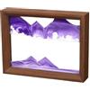 AzureLeap Pittura di Sabbia che Scorre Quadro 3D Sabbia Dinamica Paesaggio Marino, Decorazioni per Casa e Ufficio Giocattolo da Scrivania per Adulti Cornice in Legno [Viola-8"]