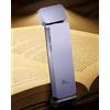 86lux Luce per Lettura Libri a Letto, Luce Lettura Libro Notturna Ricaricabile LED Ultra Leggera con, 3 Colori Ambra & Luminosità Regolabile, Flessibile per Bambini e Amanti dei Libri, Viola