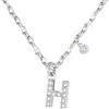 GUOYU 26 Collana Iniziale Lettera di Compleanno da Donne Ragazze, Collana con Lettera in Zirconi d'Argento Ciondolo, Personalizzazione Idee Regalo di Compleanno Celebrazione (H)