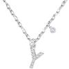 GUOYU 26 Collana Iniziale Lettera di Compleanno da Donne Ragazze, Collana con Lettera in Zirconi d'Argento Ciondolo, Personalizzazione Idee Regalo di Compleanno Celebrazione (Y)