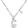 GUOYU 26 Collana Iniziale Lettera di Compleanno da Donne Ragazze, Collana con Lettera in Zirconi d'Argento Ciondolo, Personalizzazione Idee Regalo di Compleanno Celebrazione (G)