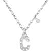 GUOYU 26 Collana Iniziale Lettera di Compleanno da Donne Ragazze, Collana con Lettera in Zirconi d'Argento Ciondolo, Personalizzazione Idee Regalo di Compleanno Celebrazione (C)