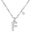 GUOYU 26 Collana Iniziale Lettera di Compleanno da Donne Ragazze, Collana con Lettera in Zirconi d'Argento Ciondolo, Personalizzazione Idee Regalo di Compleanno Celebrazione (F)