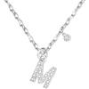 GUOYU 26 Collana Iniziale Lettera di Compleanno da Donne Ragazze, Collana con Lettera in Zirconi d'Argento Ciondolo, Personalizzazione Idee Regalo di Compleanno Celebrazione (M)
