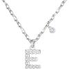 GUOYU 26 Collana Iniziale Lettera di Compleanno da Donne Ragazze, Collana con Lettera in Zirconi d'Argento Ciondolo, Personalizzazione Idee Regalo di Compleanno Celebrazione (E)