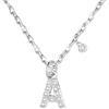 GUOYU 26 Collana Iniziale Lettera di Compleanno da Donne Ragazze, Collana con Lettera in Zirconi d'Argento Ciondolo, Personalizzazione Idee Regalo di Compleanno Celebrazione (A)