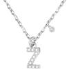 GUOYU 26 Collana Iniziale Lettera di Compleanno da Donne Ragazze, Collana con Lettera in Zirconi d'Argento Ciondolo, Personalizzazione Idee Regalo di Compleanno Celebrazione (Z)
