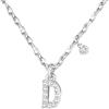 GUOYU 26 Collana Iniziale Lettera di Compleanno da Donne Ragazze, Collana con Lettera in Zirconi d'Argento Ciondolo, Personalizzazione Idee Regalo di Compleanno Celebrazione (D)