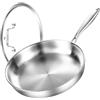DELARLOCHEF Padella Trilamina 20 cm (7,8 pollici) con Coperchio - Cottura Rapida ed Uniforme - Economica in Energia