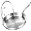 DELARLOCHEF Padella Trilamina 22 cm (8,6 pollici) con Coperchio - Cottura Rapida ed Uniforme - Economica in Energia