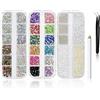 Wosyoodo 5200 Pezzi Bedazzling Kit, Brillantini Unghie, Decorazioni Unghie, Strass Unghie, Rhinestones, Decorazioni Unghie Nail Art, Strass per Nail Art, con Pinzette e Matita di Cera