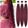 Gozill Capelli intrecciati bordeaux pre-allungati per trecce senza nodi 900 # scatola sintetica capelli intrecciati per le donne