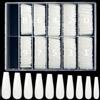 Kiiwah 500 Pezzi Unghie Finte da Ballerina, Acrilico Artificiale Falsi Unghie con Scatole Portaoggetti per Ragazze Donne Saloni di Manicure (Naturali)