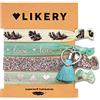 LIKERY Fasce per capelli supersoft, Bracciali, Regali per donne Ragazze Bambini, Fasce per capelli stampate, Bracciale in tessuto scintillante con glitter e ciondoli carini, Colore: MINT