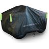 NEVERLAND Copertura Quad NEVERLAND 300D - Telo di protezione per Quad ATV con strisce riflettenti, impermeabile, antivento, anti-UV, 256 x 110 x 120 cm, colore: Nero