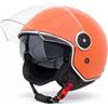 VINZ Tobia Casco Jet Doppia Visiera VIntage | Casco Scooter / Moto Donna E Uomo | Certificato ECE 22.06 | nelle taglie dalla XS-XXL - Arancione