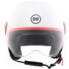 BHR Casco Demi-Jet, Casco Scooter 835 SPECIAL, White-Red, XS | Omologato ECE 22.06, Visiera a Occhiale Antigraffio, Sgancio Micrometrico e Guanciali Removibili, Uomo e Donna