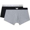 EMPORIO ARMANI Boxer Uomo, Grigio Melange/Nero, L