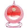 meiliwmlo Cuccia per gatti con cuscino morbido + palla da gioco per gatti + tavola tiragraffi per gatti in rattan sintetico PP uso domestico portata 7,5 kg (rosa)