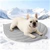COZY KISS Tappetino Refrigerante per Cani e Gatti 83x71cm - Q-Max>0.4, Tappeto Rinfrescante Estate, Cuccia Refrigerante Lavabile, Cuscino Raffreddamento per Caldo, a Forma di Foglia, Grigio